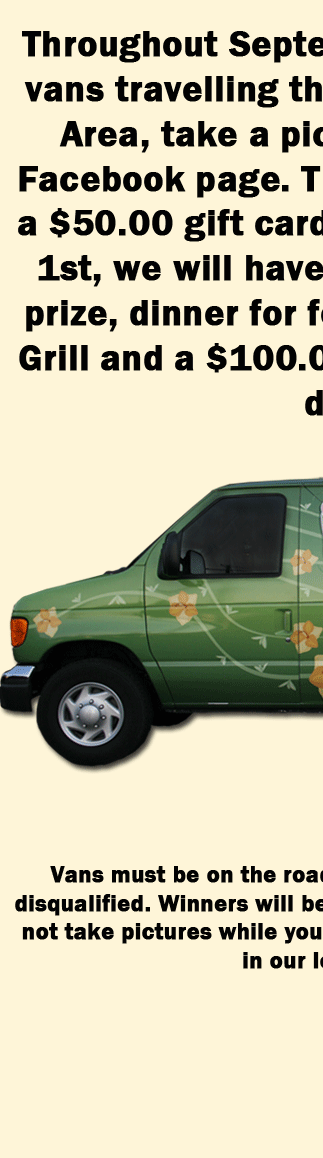 See Our Van, Take a Picture, Win a Prize!
