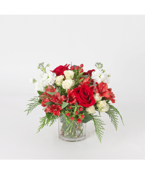Bring joy and festive cheer into any space with Christmas Glee, a radiant holiday arrangement bursting with seasonal beauty. 