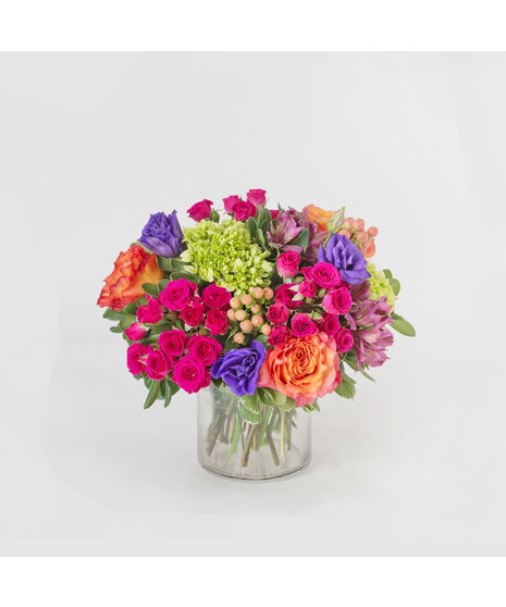 Jewel Boheme is a rich and vibrant Valentine’s Day flower arrangement inspired by bold color and modern romance