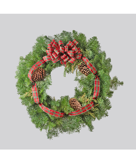 Natural Evergreen Wreath 24
