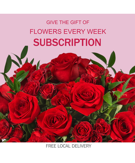 Valentine's Weekly Flower Arrangement In A Vase Subscription