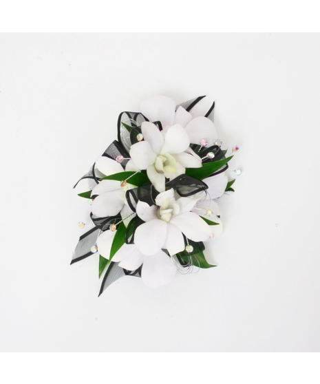 White Dendrobium Orchid Corsage