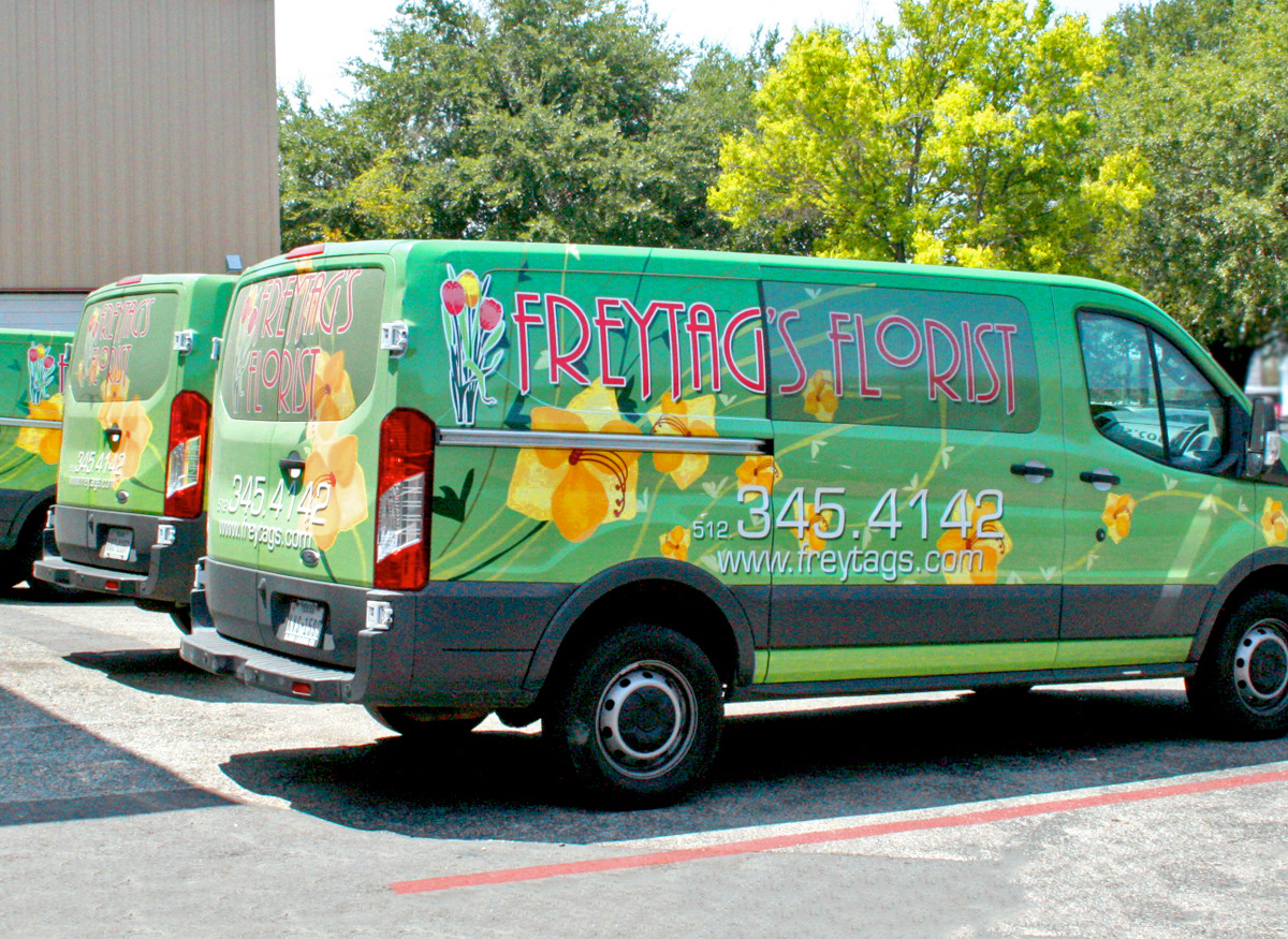 A Freytag's branded delivery van awaits your next order
